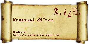 Krasznai Áron névjegykártya