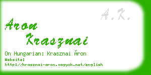 aron krasznai business card