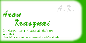 aron krasznai business card